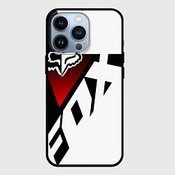 Чехол для iPhone 13 Pro FOX RACING - ФОКС ЧЕРНЫЙ И БЕЛЫЙ, цвет: 3D-черный