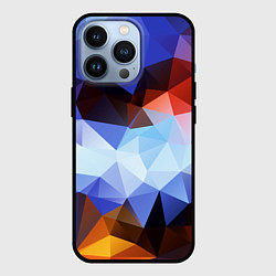 Чехол для iPhone 13 Pro Абстрактный цветной узор из треугольников Abstract, цвет: 3D-черный