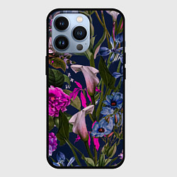 Чехол для iPhone 13 Pro Цветы Таинственные, цвет: 3D-черный