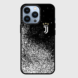 Чехол для iPhone 13 Pro Ювентус juventus Белые брызги, цвет: 3D-черный