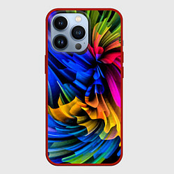 Чехол для iPhone 13 Pro Абстрактная неоновая композиция Abstract neon comp, цвет: 3D-красный