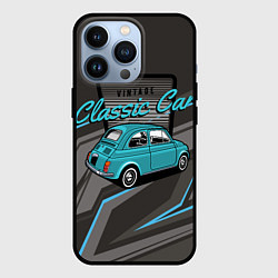 Чехол для iPhone 13 Pro Classic blue retro car, цвет: 3D-черный