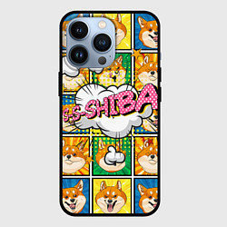 Чехол для iPhone 13 Pro Pop art shiba inu, цвет: 3D-черный