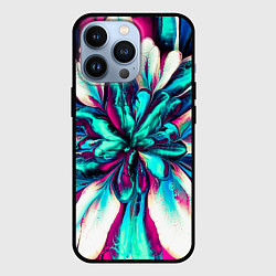 Чехол для iPhone 13 Pro Цветок из краски, цвет: 3D-черный