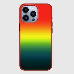 Чехол для iPhone 13 Pro Радужный красно-желто-зеленый градиент, цвет: 3D-красный