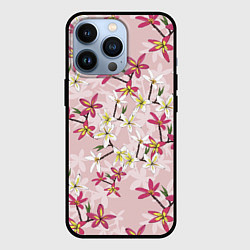 Чехол для iPhone 13 Pro Цветы Розовые Плюмерии, цвет: 3D-черный