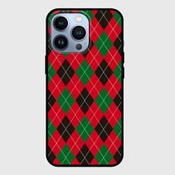 Чехол для iPhone 13 Pro Классический аргайл, цвет: 3D-черный