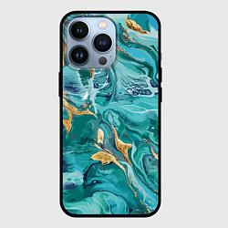 Чехол для iPhone 13 Pro Имитация малахита, цвет: 3D-черный