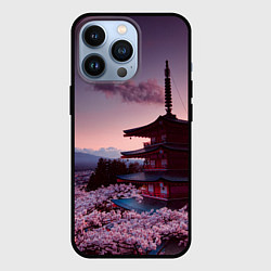 Чехол для iPhone 13 Pro Цветение сакуры в Японии, цвет: 3D-черный