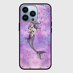 Чехол для iPhone 13 Pro Русалочка с ребенком, цвет: 3D-черный
