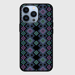 Чехол для iPhone 13 Pro Разноцветный орнамент из перламутровых бус, цвет: 3D-черный