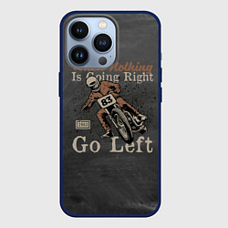 Чехол для iPhone 13 Pro Гонщик - байкер 83 номер, цвет: 3D-тёмно-синий