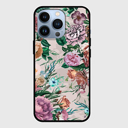 Чехол для iPhone 13 Pro Color floral pattern Expressionism Summer, цвет: 3D-черный