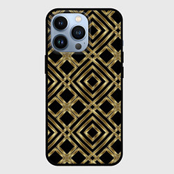 Чехол для iPhone 13 Pro GOLD LUXURY Золотая абстракция, цвет: 3D-черный