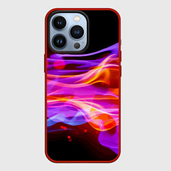 Чехол для iPhone 13 Pro Abstract colorful waves, цвет: 3D-красный