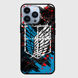 Чехол для iPhone 13 Pro АТАКА ТИТАНОВ ATTACK ON TITAN БРЫЗГИ, цвет: 3D-черный