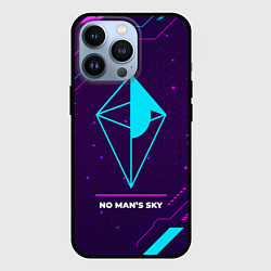 Чехол для iPhone 13 Pro Символ No Mans Sky в неоновых цветах на темном фон, цвет: 3D-черный