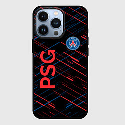 Чехол для iPhone 13 Pro Psg красные синие чёрточки, цвет: 3D-черный