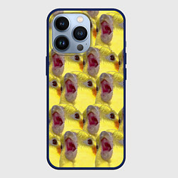 Чехол для iPhone 13 Pro Попугай Корелла Орёт Мем, цвет: 3D-тёмно-синий