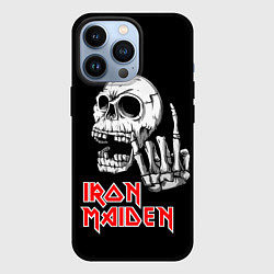 Чехол для iPhone 13 Pro Iron Maiden Череп, цвет: 3D-черный