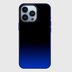 Чехол для iPhone 13 Pro Черный с синим градиент, цвет: 3D-тёмно-синий