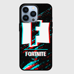 Чехол для iPhone 13 Pro Fortnite в стиле Glitch Баги Графики на темном фон, цвет: 3D-черный