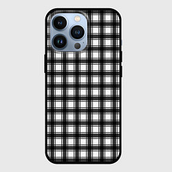 Чехол для iPhone 13 Pro Black and white trendy checkered pattern, цвет: 3D-черный