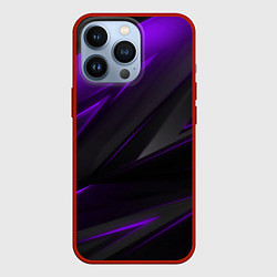 Чехол для iPhone 13 Pro Geometry Черный и фиолетовый, цвет: 3D-красный