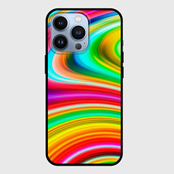 Чехол для iPhone 13 Pro Rainbow colors, цвет: 3D-черный
