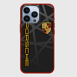 Чехол для iPhone 13 Pro PORSCHE : ГЕОМЕТРИЧЕСКИЕ ЛИНИИ, цвет: 3D-красный