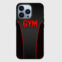 Чехол для iPhone 13 Pro GYM - Красные соты, цвет: 3D-черный