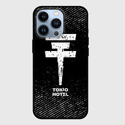 Чехол для iPhone 13 Pro Tokio Hotel с потертостями на темном фоне, цвет: 3D-черный