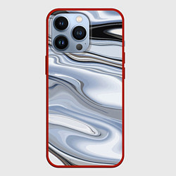 Чехол для iPhone 13 Pro Серебристая поверхность воды, цвет: 3D-красный