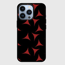 Чехол для iPhone 13 Pro Red Stars - Красные треугольные объекты в чёрном п, цвет: 3D-черный