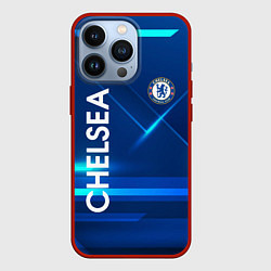 Чехол для iPhone 13 Pro Chelsea Синяя абстракция, цвет: 3D-красный