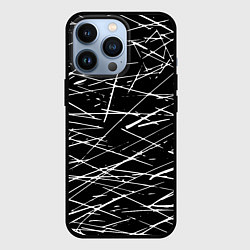 Чехол для iPhone 13 Pro Паттерн из хаотичных линий, цвет: 3D-черный