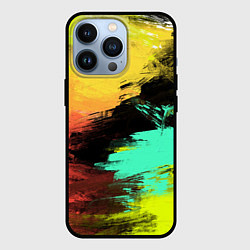 Чехол для iPhone 13 Pro Яркий красочный гранж, цвет: 3D-черный