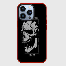 Чехол для iPhone 13 Pro MOMENTO MORI - SKULL, цвет: 3D-красный