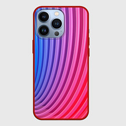 Чехол для iPhone 13 Pro Оптическая иллюзия с линиями, цвет: 3D-красный