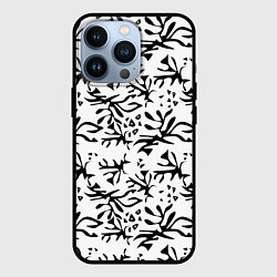 Чехол для iPhone 13 Pro Черно белый абстрактный модный узор, цвет: 3D-черный