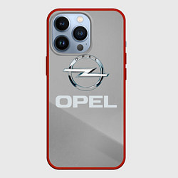 Чехол для iPhone 13 Pro Opel - серая абстракция, цвет: 3D-красный