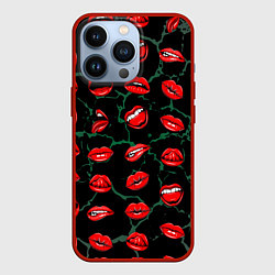 Чехол для iPhone 13 Pro Дерзкие губки, цвет: 3D-красный