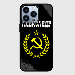 Чехол для iPhone 13 Pro Александр и желтый символ СССР со звездой, цвет: 3D-черный