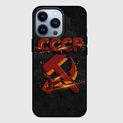 Чехол для iPhone 13 Pro Серп и молот символ СССР, цвет: 3D-черный