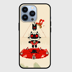 Чехол для iPhone 13 Pro Cult of the lamb art, цвет: 3D-черный