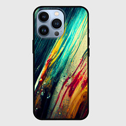 Чехол для iPhone 13 Pro Темные и яркие потеки краски, цвет: 3D-черный