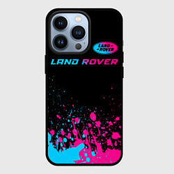 Чехол для iPhone 13 Pro Land Rover - neon gradient: символ сверху, цвет: 3D-черный