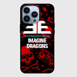 Чехол для iPhone 13 Pro Imagine Dragons rock glitch, цвет: 3D-черный