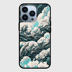 Чехол для iPhone 13 Pro Облачные узоры, цвет: 3D-черный