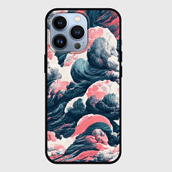 Чехол для iPhone 13 Pro Красные облачные узоры, цвет: 3D-черный